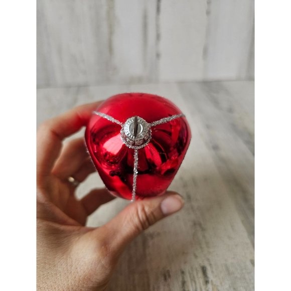 Radko country scene red indent reflector teardrop ornament vintage Xmas tree - Picture 6 of 8